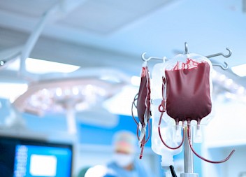 Thumbnail image showing blood transfusion - blood in bag in hospital